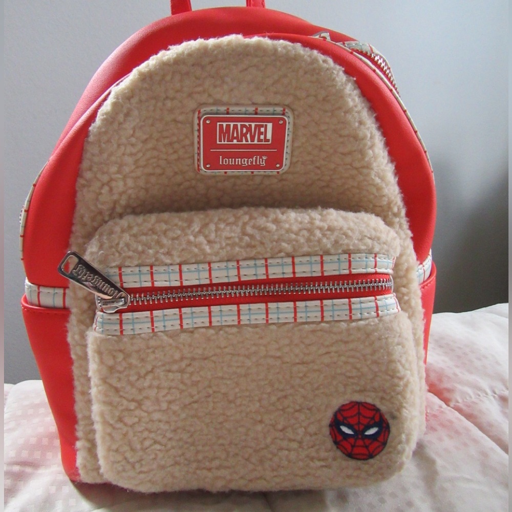 Loungefly Marvel Spiderman Fuzzy Loungefly Backpack